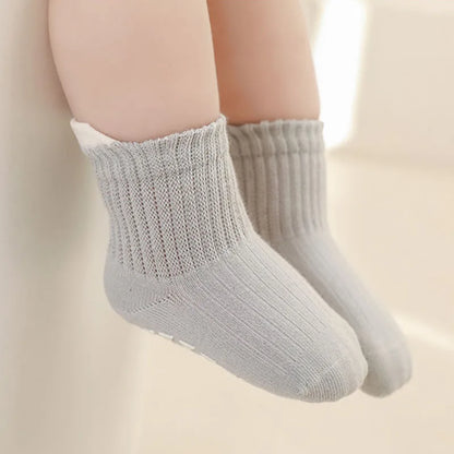 3 Pairs Kids Cotton Grip Socks