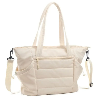 Water-repellent Quilted Puffer Travel Tote Bag