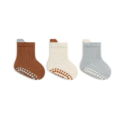 3 Pairs Kids Cotton Grip Socks